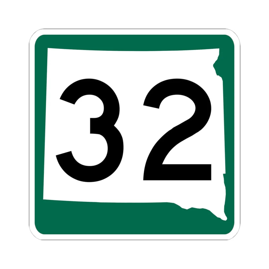 SD 32 (South Dakota) (Road Sign) STICKER Vinyl Kiss-Cut Decal 4 Inch White - The Sticker Space