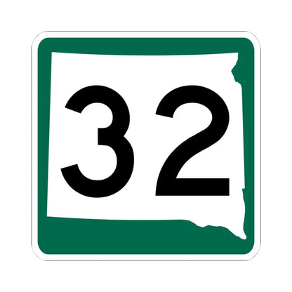 SD 32 (South Dakota) (Road Sign) STICKER Vinyl Kiss-Cut Decal 4 Inch White - The Sticker Space