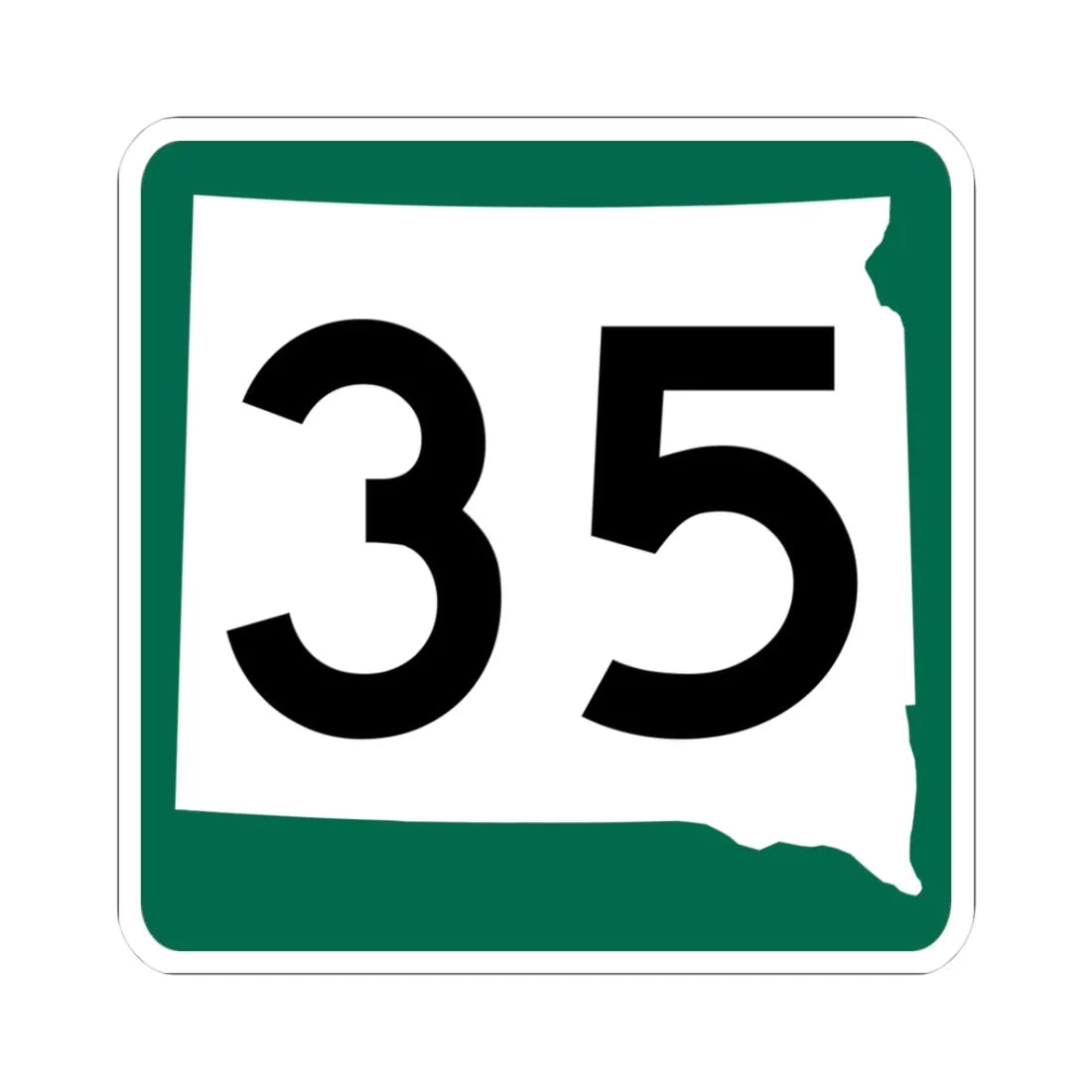 SD 35 (South Dakota) (Road Sign) STICKER Vinyl Kiss-Cut Decal 3 Inch White - The Sticker Space
