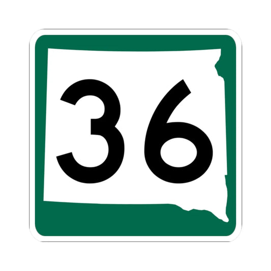SD 36 (South Dakota) (Road Sign) STICKER Vinyl Kiss-Cut Decal 2 Inch White - The Sticker Space