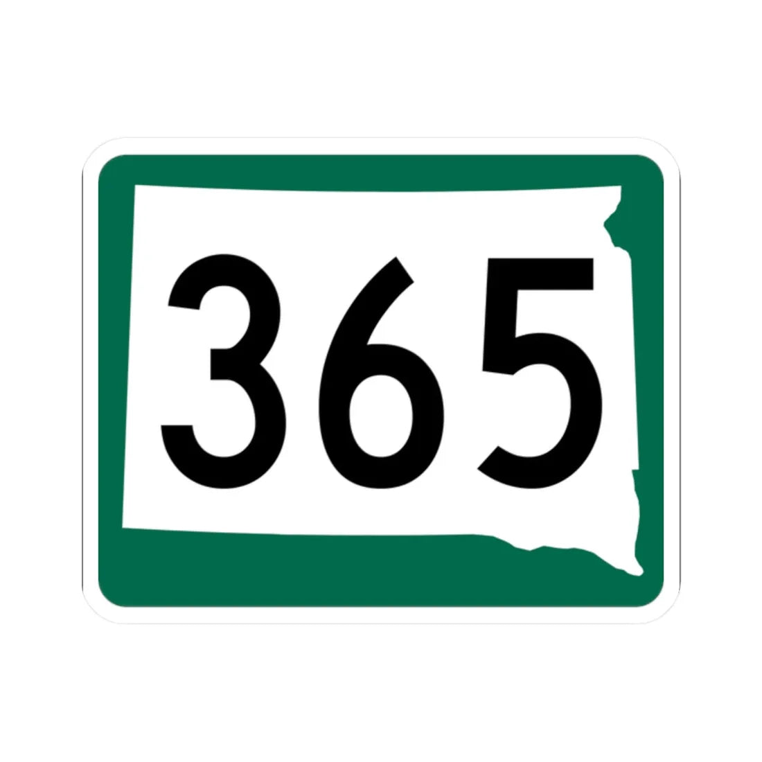 SD 365 (South Dakota) (Road Sign) STICKER Vinyl Kiss-Cut Decal 2 Inch White - The Sticker Space