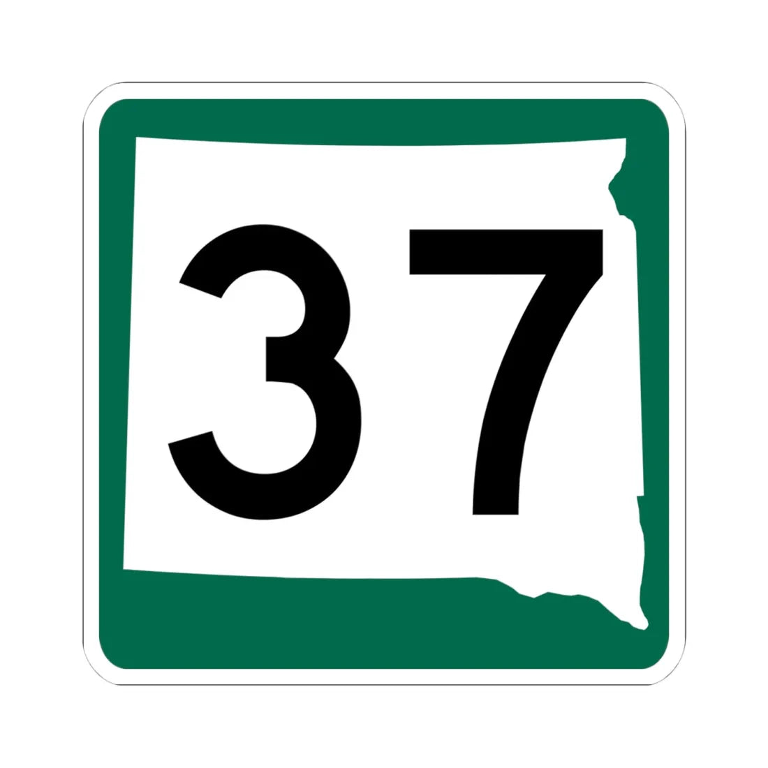 SD 37 (South Dakota) (Road Sign) STICKER Vinyl Kiss-Cut Decal 4 Inch White - The Sticker Space