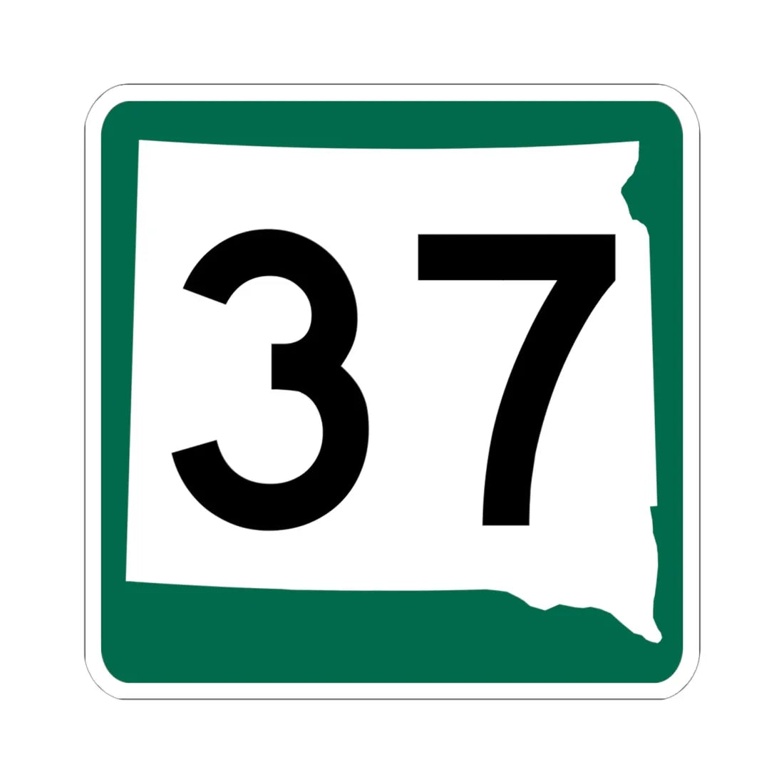SD 37 (South Dakota) (Road Sign) STICKER Vinyl Kiss-Cut Decal 6 Inch White - The Sticker Space