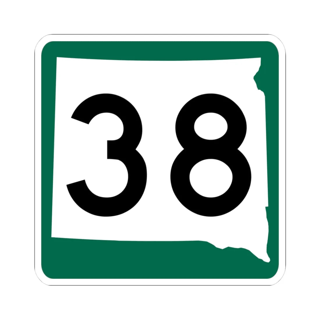 SD 38 (South Dakota) (Road Sign) STICKER Vinyl Kiss-Cut Decal 3 Inch White - The Sticker Space