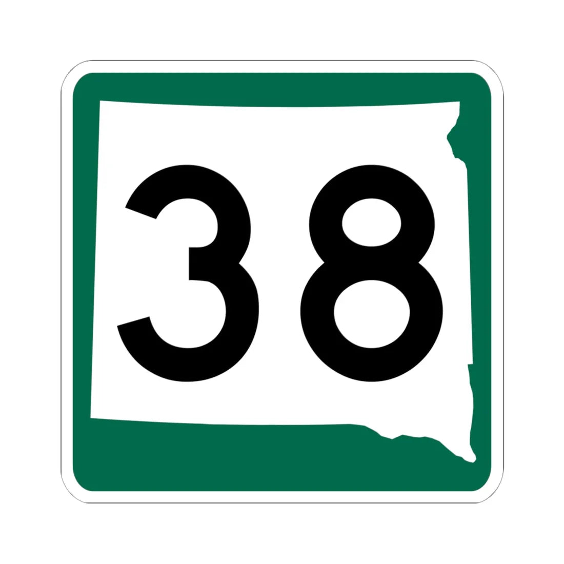 SD 38 (South Dakota) (Road Sign) STICKER Vinyl Kiss-Cut Decal 6 Inch White - The Sticker Space