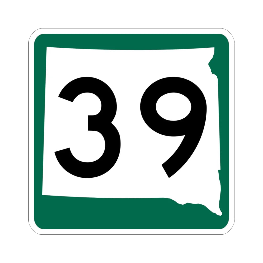 SD 39 (South Dakota) (Road Sign) STICKER Vinyl Kiss-Cut Decal 6 Inch White - The Sticker Space