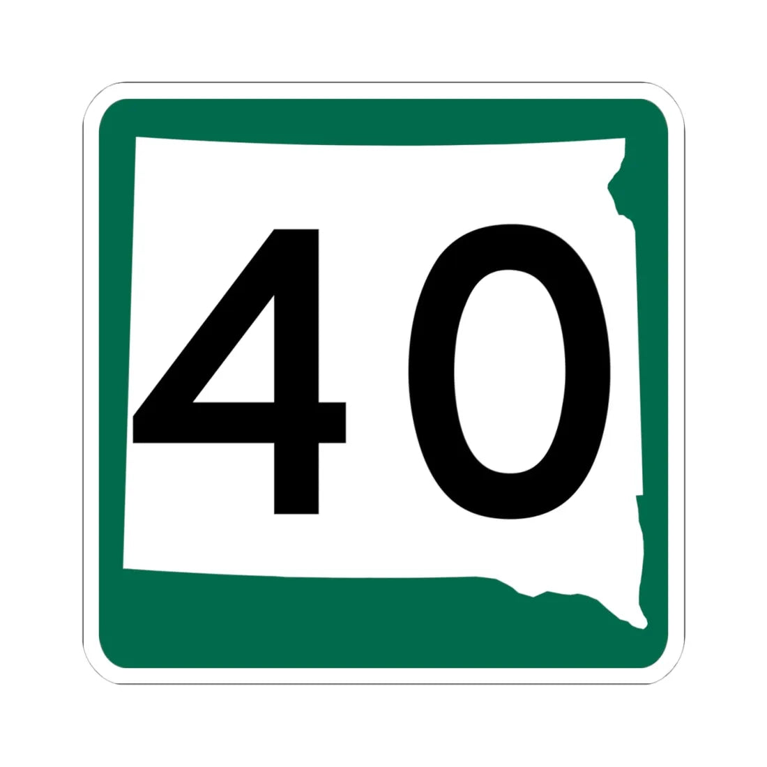 SD 40 (South Dakota) (Road Sign) STICKER Vinyl Kiss-Cut Decal 4 Inch White - The Sticker Space