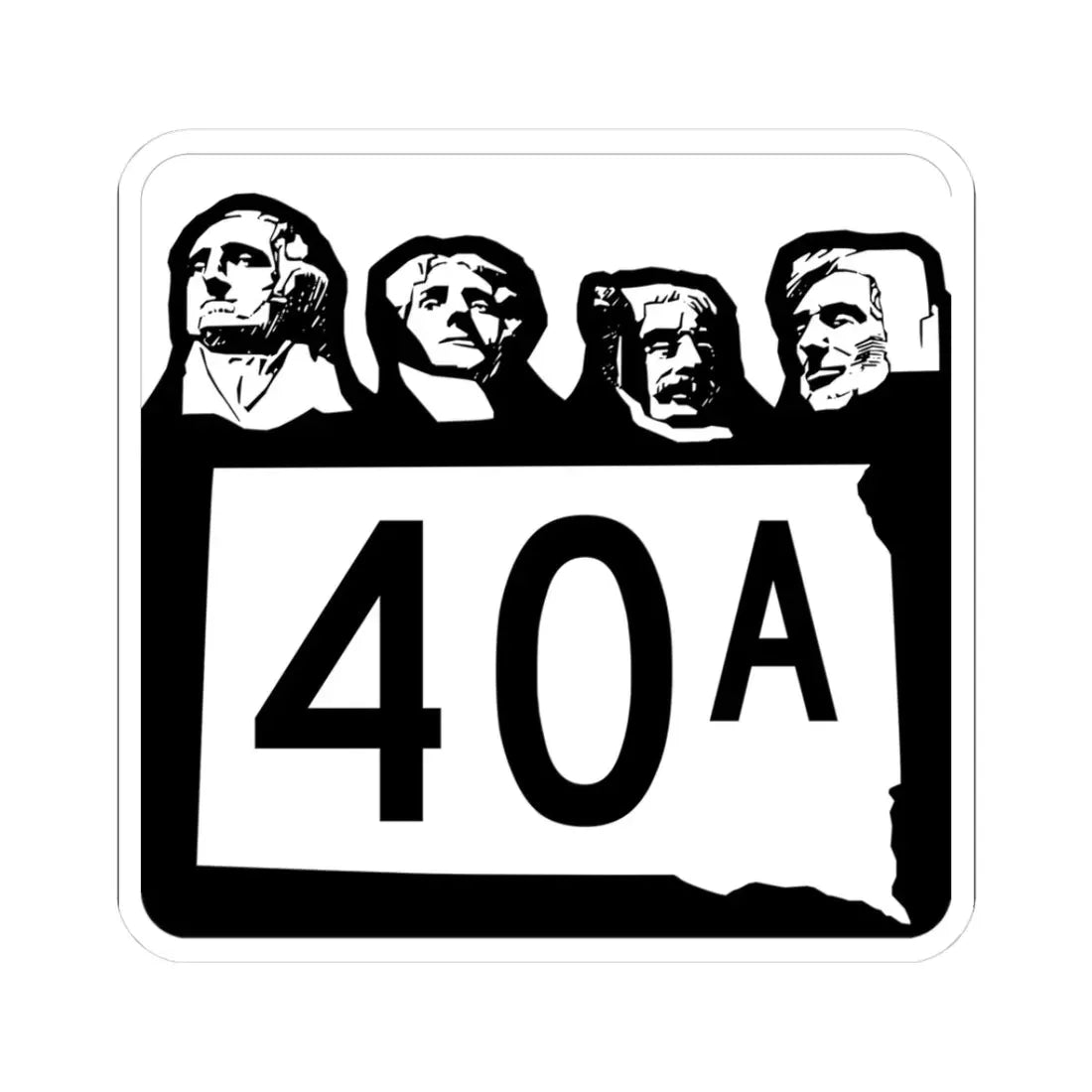 SD 40A 1960 (South Dakota) (Road Sign) STICKER Vinyl Kiss-Cut Decal 3 Inch White - The Sticker Space