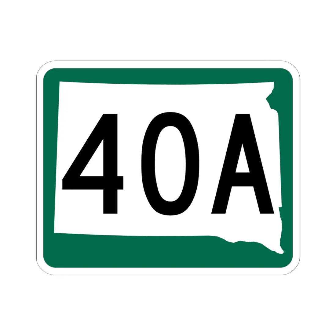 SD 40A (South Dakota) (Road Sign) STICKER Vinyl Kiss-Cut Decal 6 Inch White - The Sticker Space