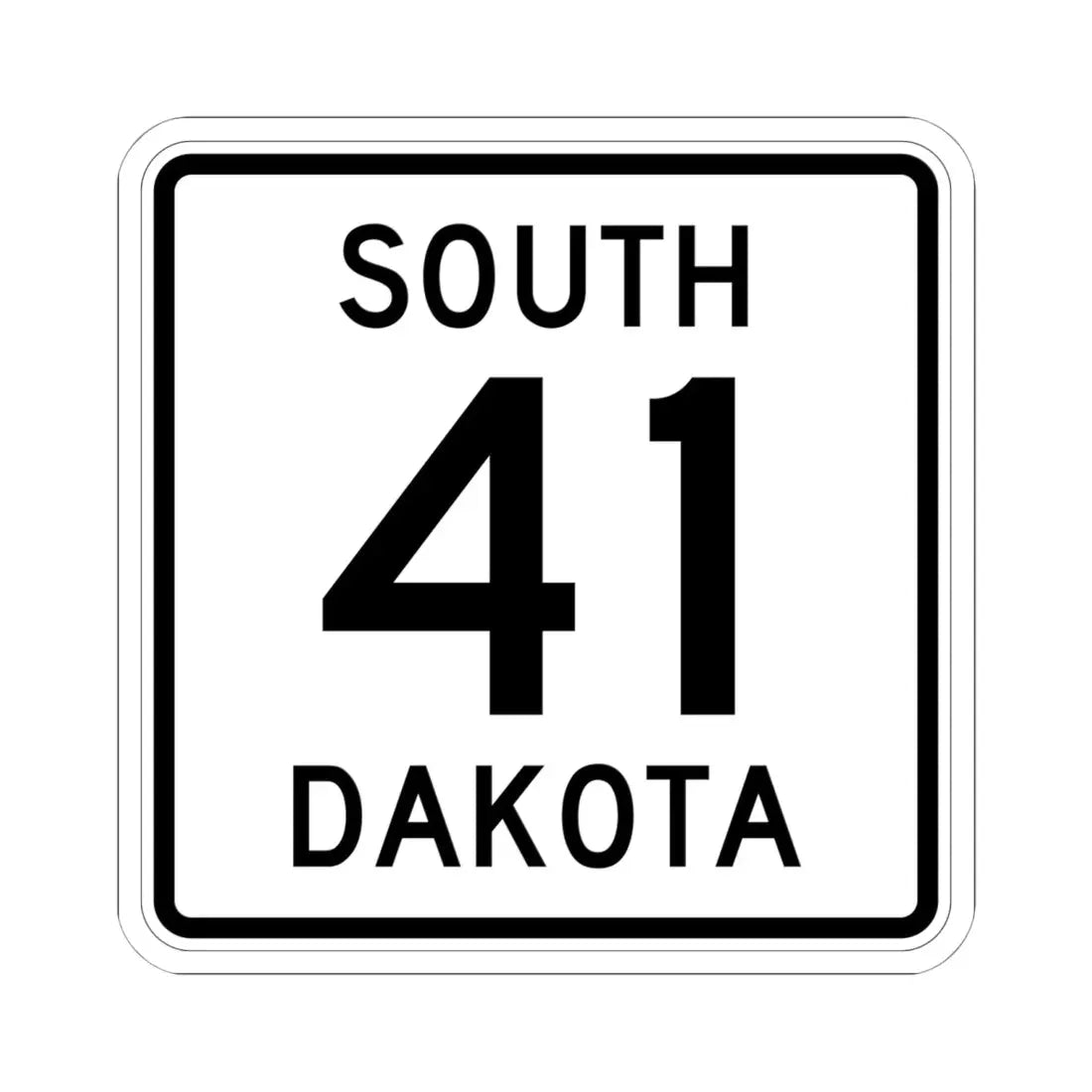 SD 41 1950 (South Dakota) (Road Sign) STICKER Vinyl Kiss-Cut Decal 6 Inch White - The Sticker Space