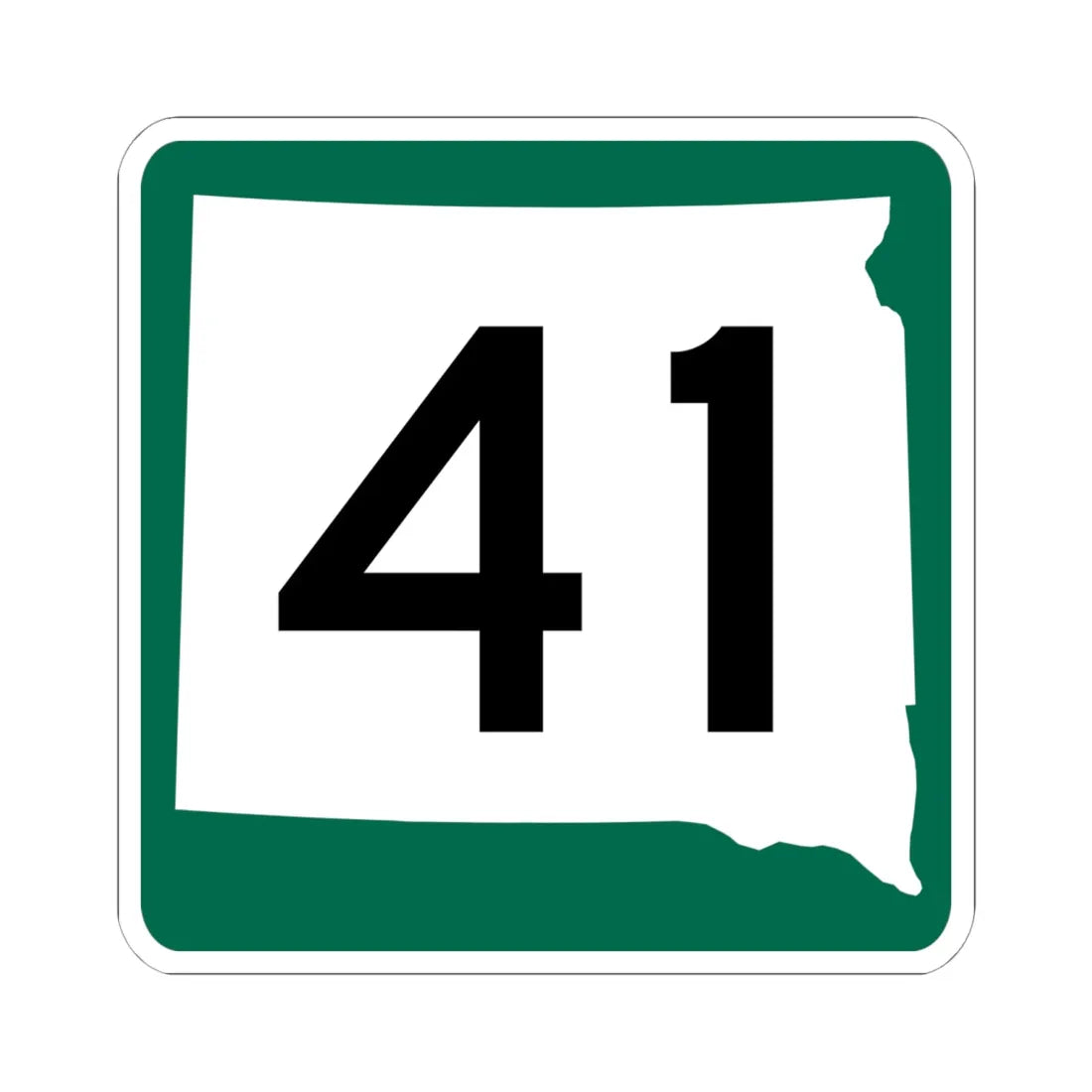 SD 41 (South Dakota) (Road Sign) STICKER Vinyl Kiss-Cut Decal 6 Inch White - The Sticker Space