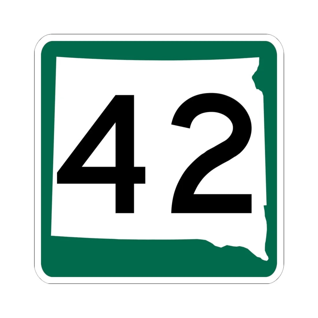 SD 42 (South Dakota) (Road Sign) STICKER Vinyl Kiss-Cut Decal 6 Inch White - The Sticker Space