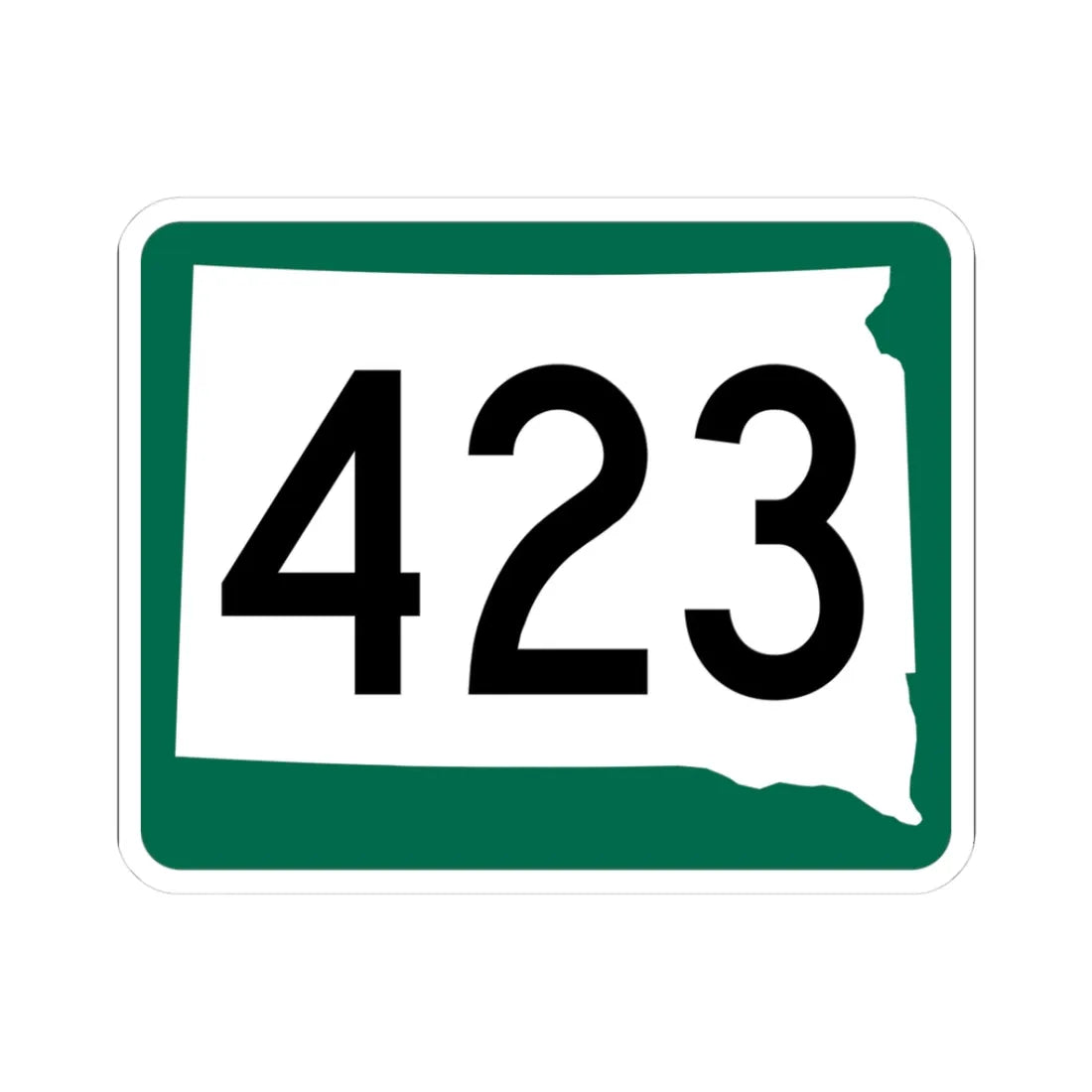 SD 423 (South Dakota) (Road Sign) STICKER Vinyl Kiss-Cut Decal 3 Inch White - The Sticker Space