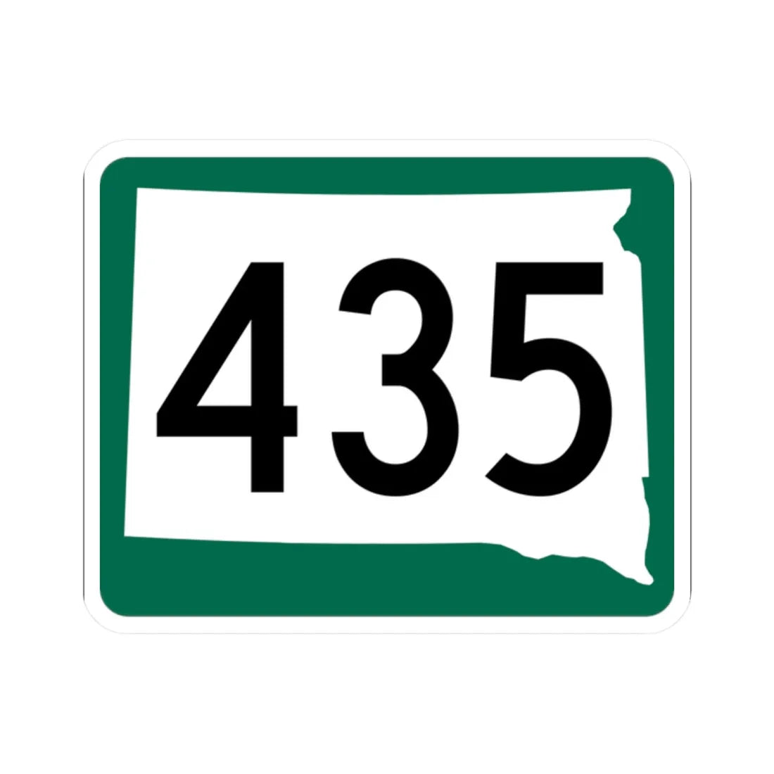 SD 435 (South Dakota) (Road Sign) STICKER Vinyl Kiss-Cut Decal 2 Inch White - The Sticker Space