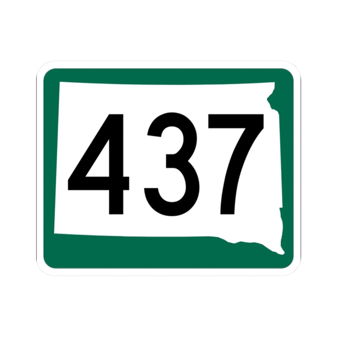 SD 437 (South Dakota) (Road Sign) STICKER Vinyl Kiss-Cut Decal 2 Inch White - The Sticker Space