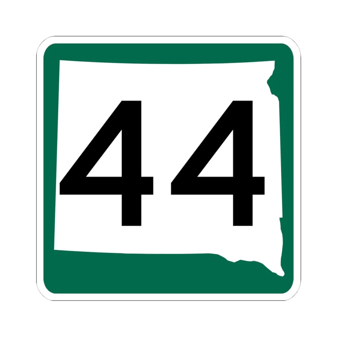 SD 44 (South Dakota) (Road Sign) STICKER Vinyl Kiss-Cut Decal 4 Inch White - The Sticker Space