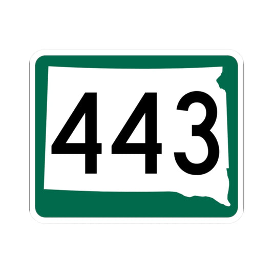 SD 443 (South Dakota) (Road Sign) STICKER Vinyl Kiss-Cut Decal 2 Inch White - The Sticker Space