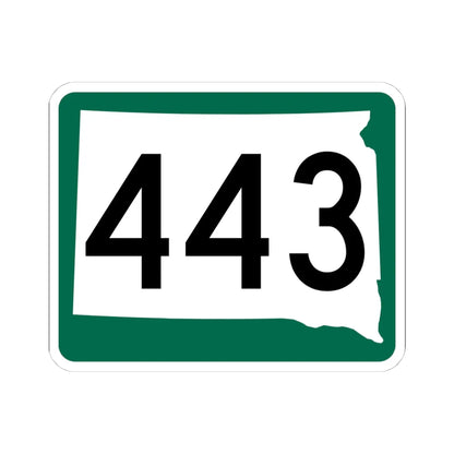 SD 443 (South Dakota) (Road Sign) STICKER Vinyl Kiss-Cut Decal 4 Inch White - The Sticker Space