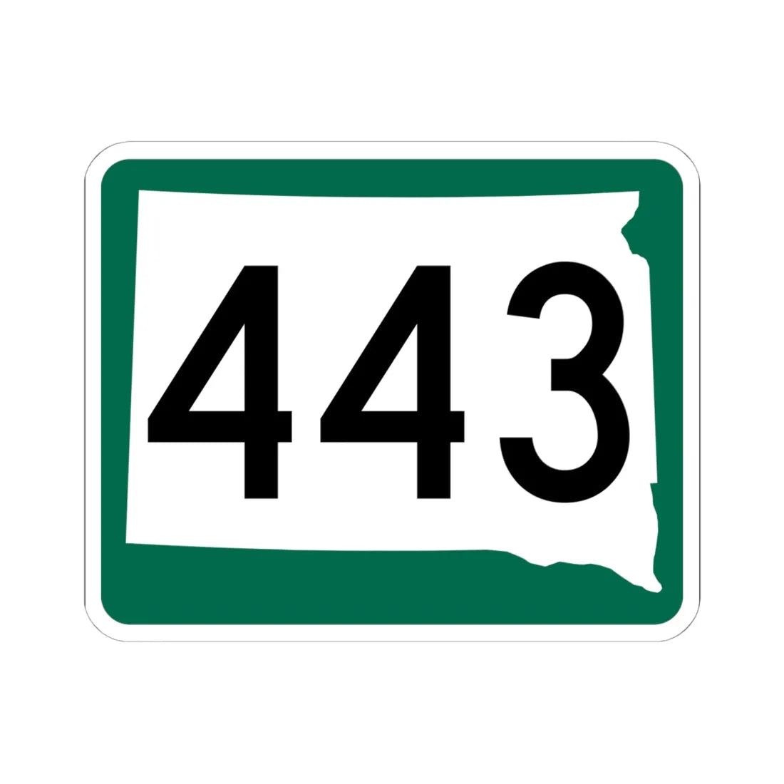 SD 443 (South Dakota) (Road Sign) STICKER Vinyl Kiss-Cut Decal 6 Inch White - The Sticker Space