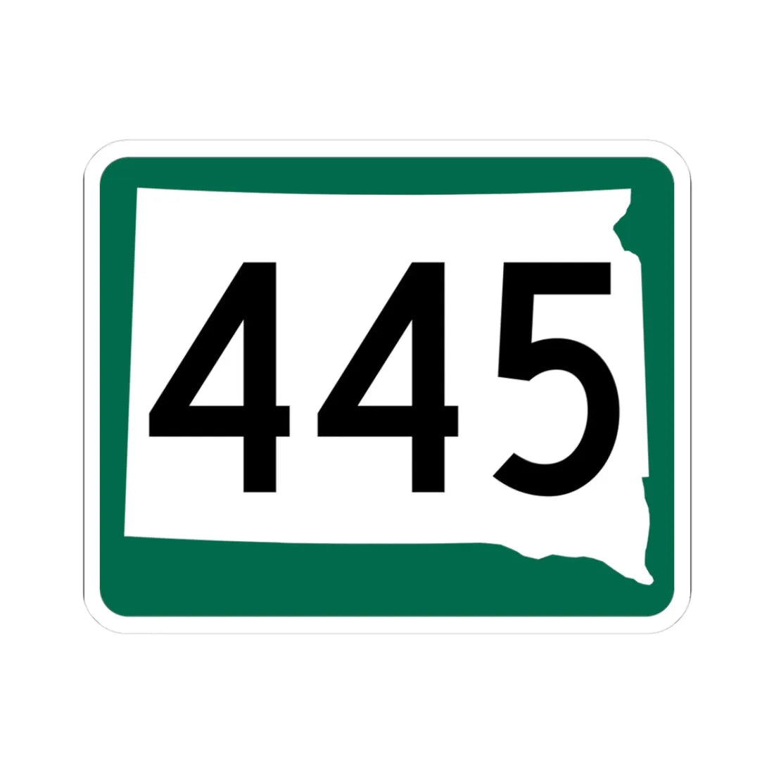 SD 445 (South Dakota) (Road Sign) STICKER Vinyl Kiss-Cut Decal 3 Inch White - The Sticker Space