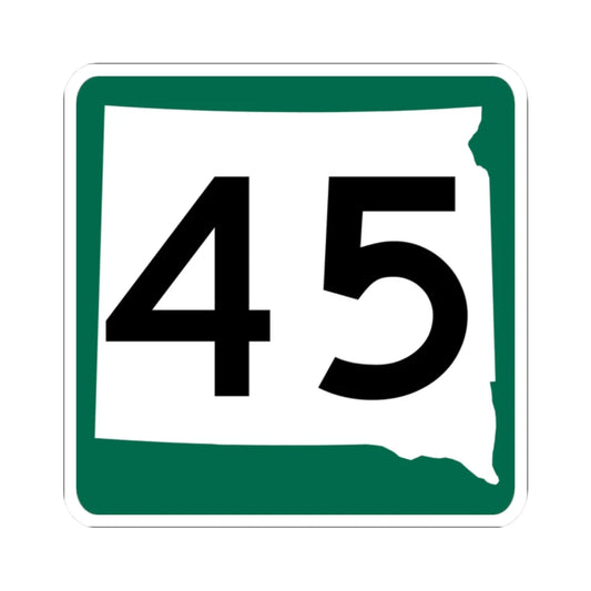 SD 45 (South Dakota) (Road Sign) STICKER Vinyl Kiss-Cut Decal 2 Inch White - The Sticker Space