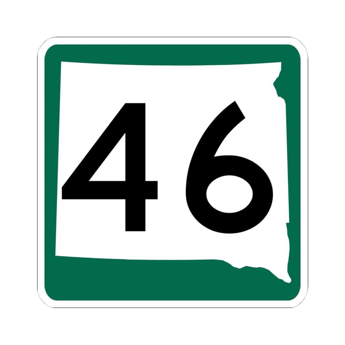 SD 46 (South Dakota) (Road Sign) STICKER Vinyl Kiss-Cut Decal 4 Inch White - The Sticker Space