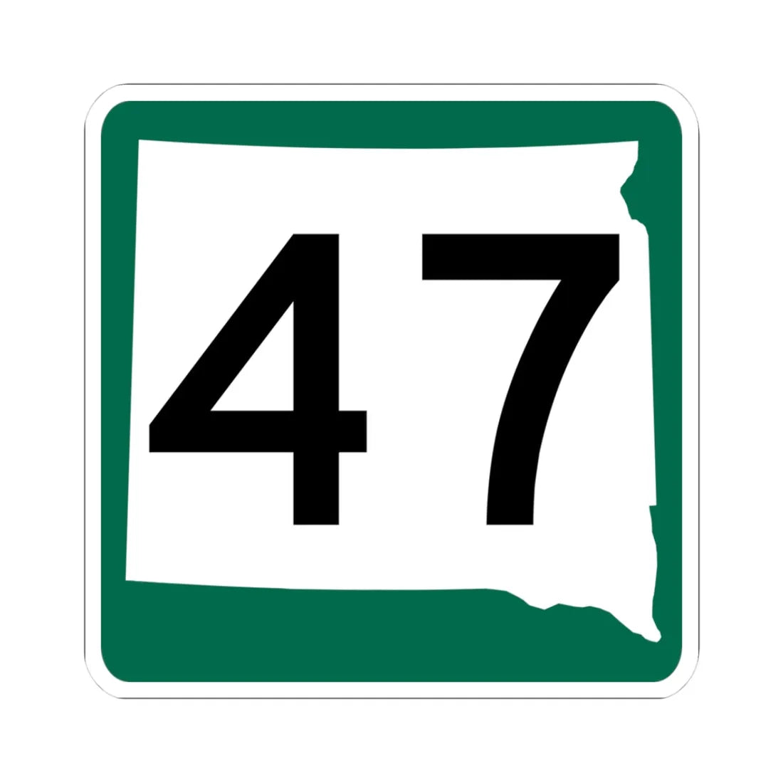 SD 47 (South Dakota) (Road Sign) STICKER Vinyl Kiss-Cut Decal 3 Inch White - The Sticker Space