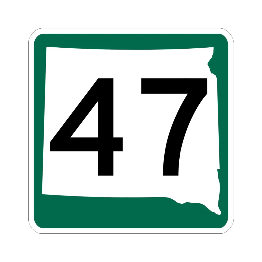 SD 47 (South Dakota) (Road Sign) STICKER Vinyl Kiss-Cut Decal 6 Inch White - The Sticker Space