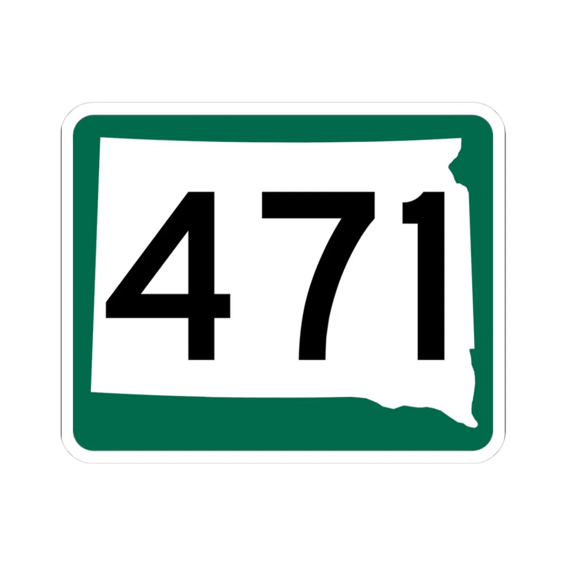 SD 471 (South Dakota) (Road Sign) STICKER Vinyl Kiss-Cut Decal 3 Inch White - The Sticker Space
