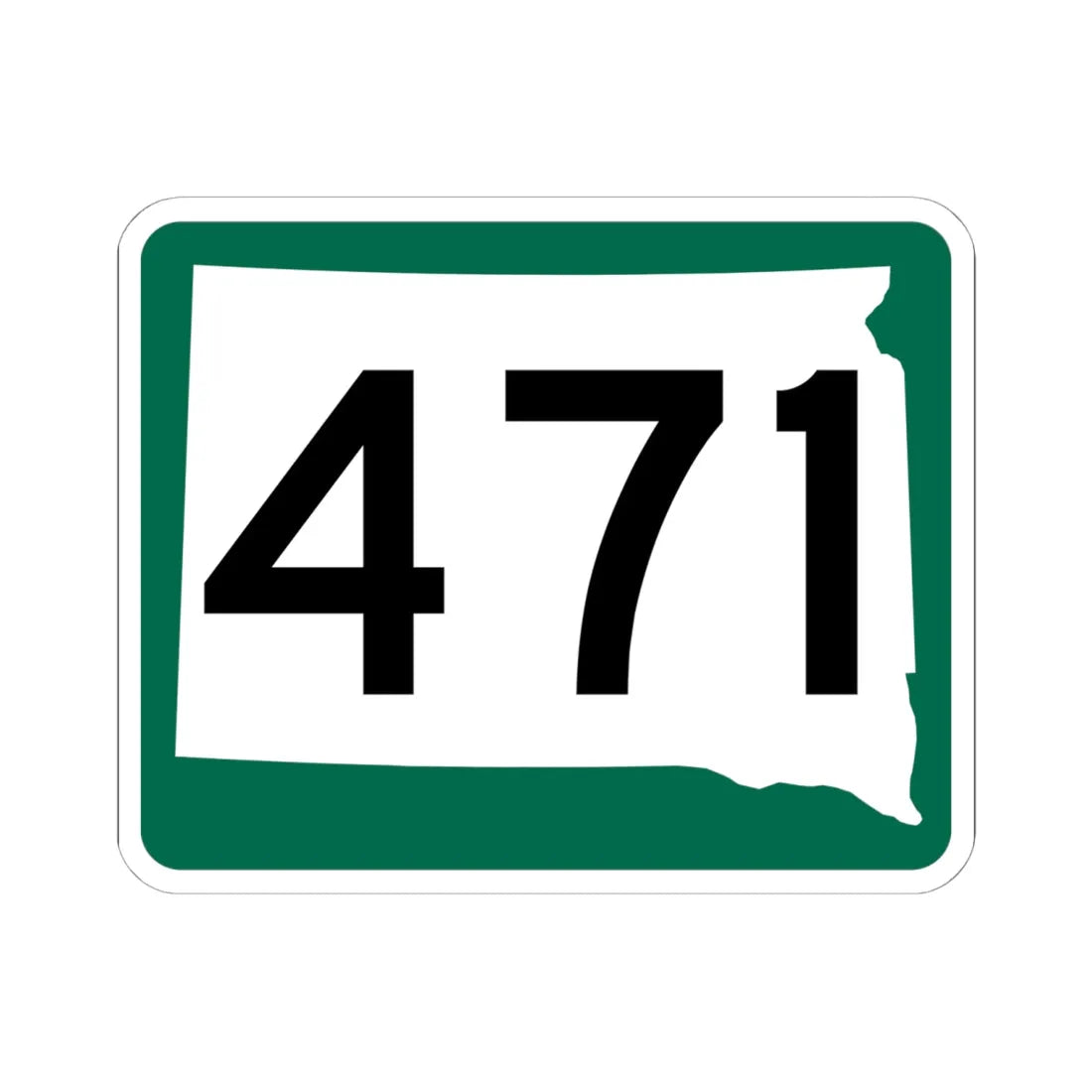 SD 471 (South Dakota) (Road Sign) STICKER Vinyl Kiss-Cut Decal 6 Inch White - The Sticker Space