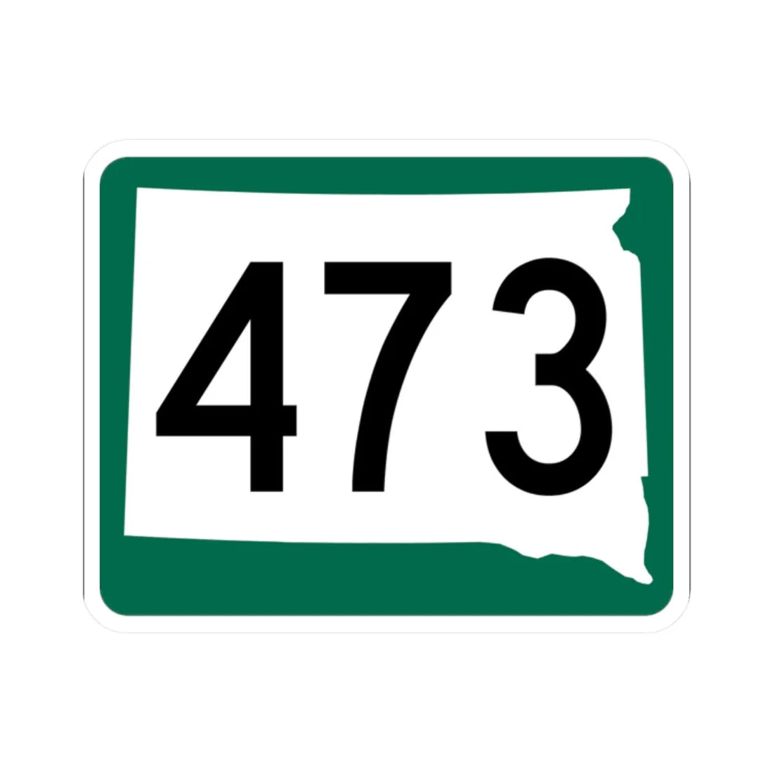 SD 473 (South Dakota) (Road Sign) STICKER Vinyl Kiss-Cut Decal 2 Inch White - The Sticker Space
