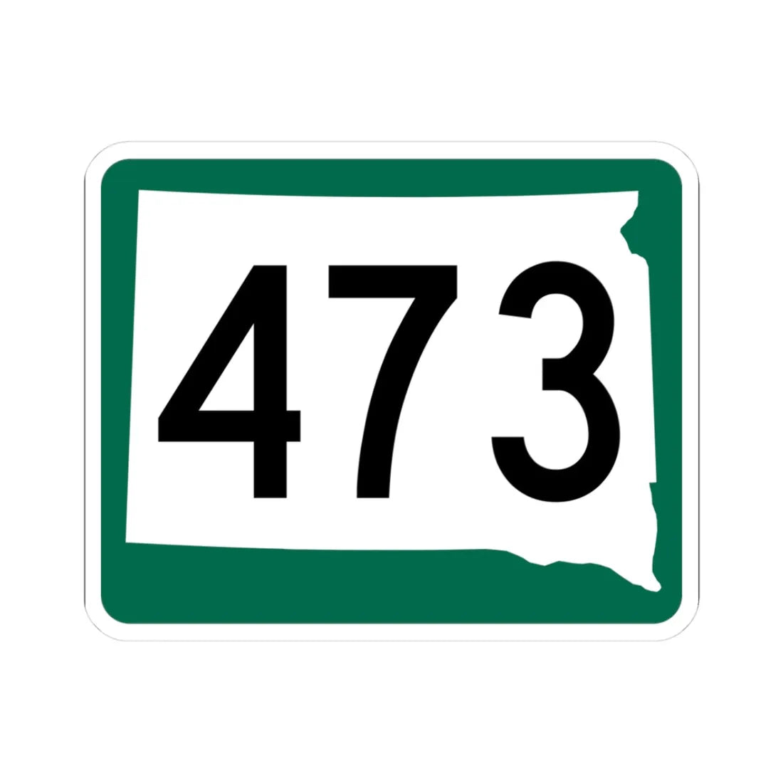 SD 473 (South Dakota) (Road Sign) STICKER Vinyl Kiss-Cut Decal 3 Inch White - The Sticker Space