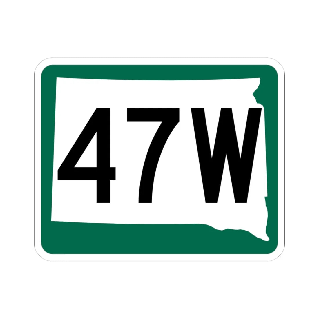 SD 47W (South Dakota) (Road Sign) STICKER Vinyl Kiss-Cut Decal 3 Inch White - The Sticker Space
