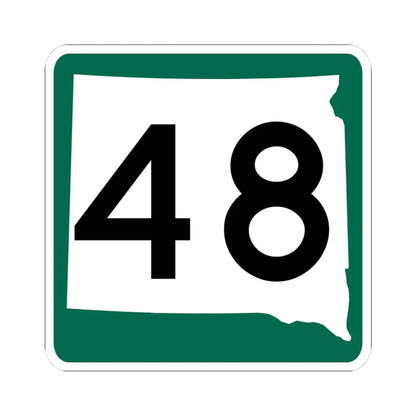 SD 48 (South Dakota) (Road Sign) STICKER Vinyl Kiss-Cut Decal 3 Inch White - The Sticker Space
