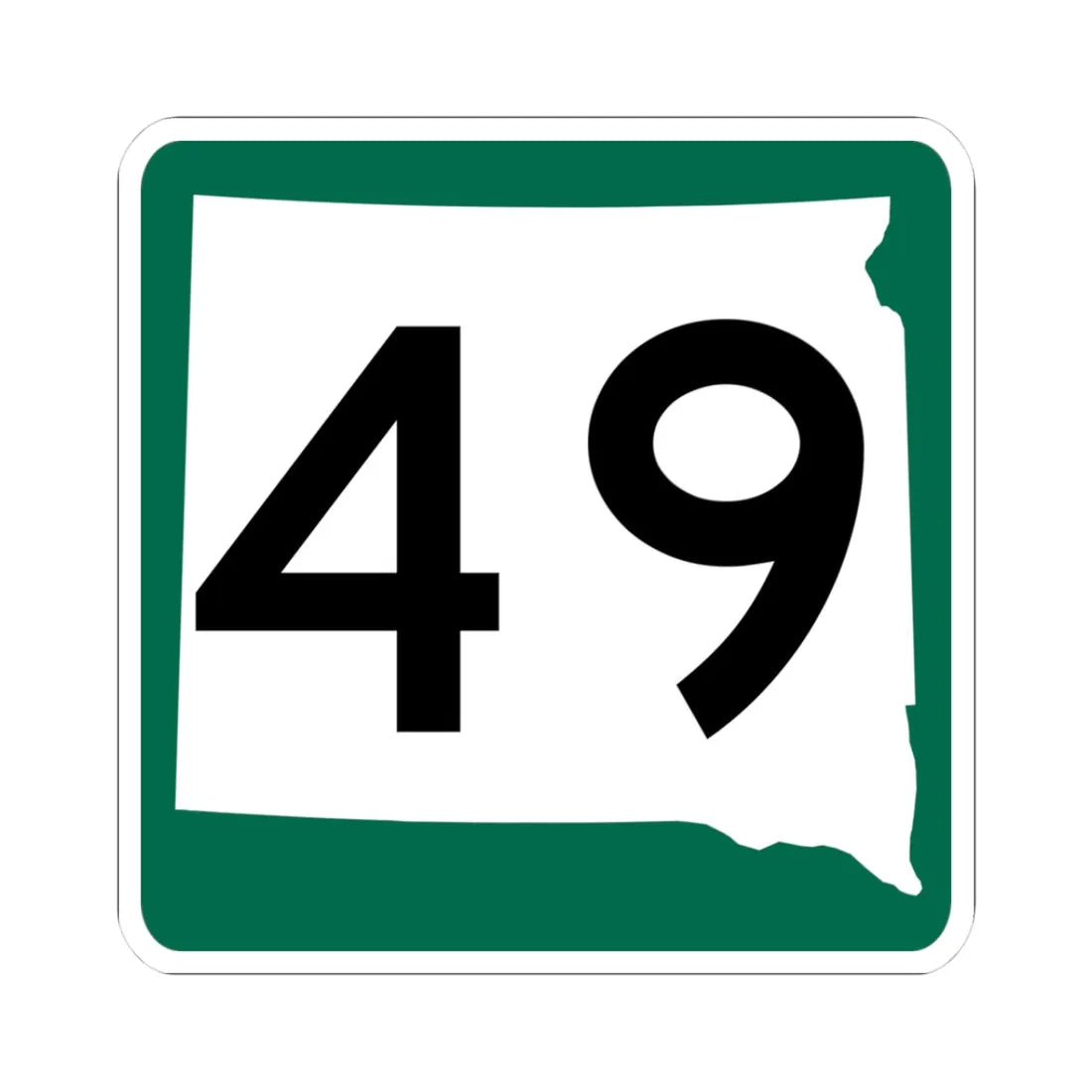 SD 49 (South Dakota) (Road Sign) STICKER Vinyl Kiss-Cut Decal 3 Inch White - The Sticker Space