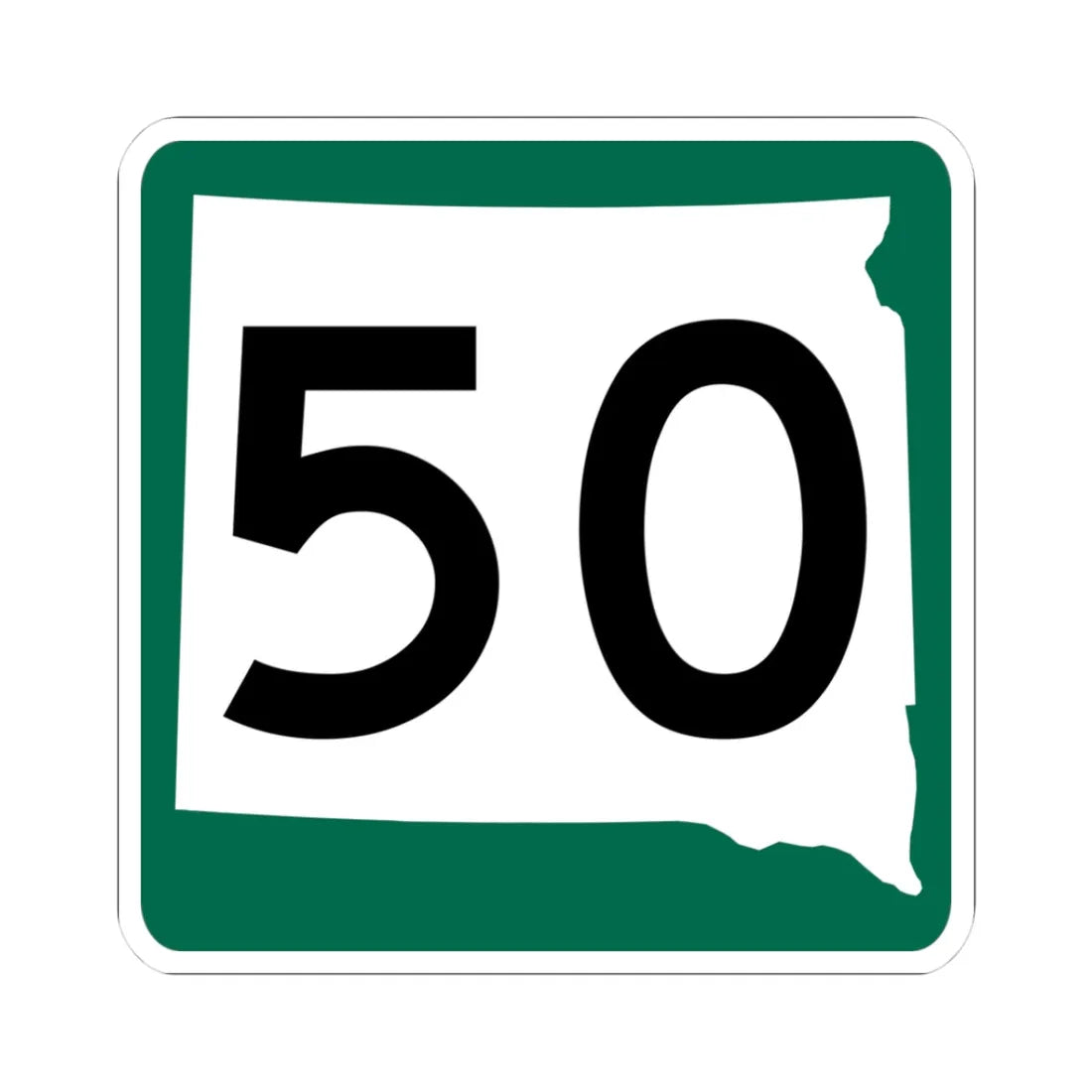 SD 50 (South Dakota) (Road Sign) STICKER Vinyl Kiss-Cut Decal 3 Inch White - The Sticker Space