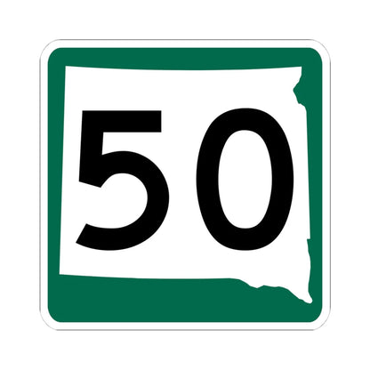 SD 50 (South Dakota) (Road Sign) STICKER Vinyl Kiss-Cut Decal 4 Inch White - The Sticker Space