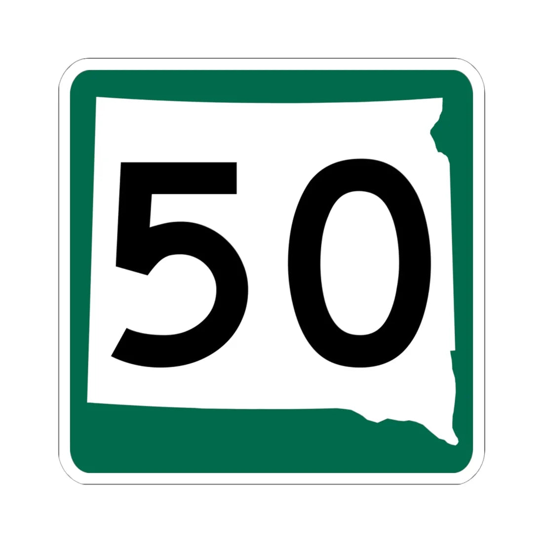 SD 50 (South Dakota) (Road Sign) STICKER Vinyl Kiss-Cut Decal 6 Inch White - The Sticker Space
