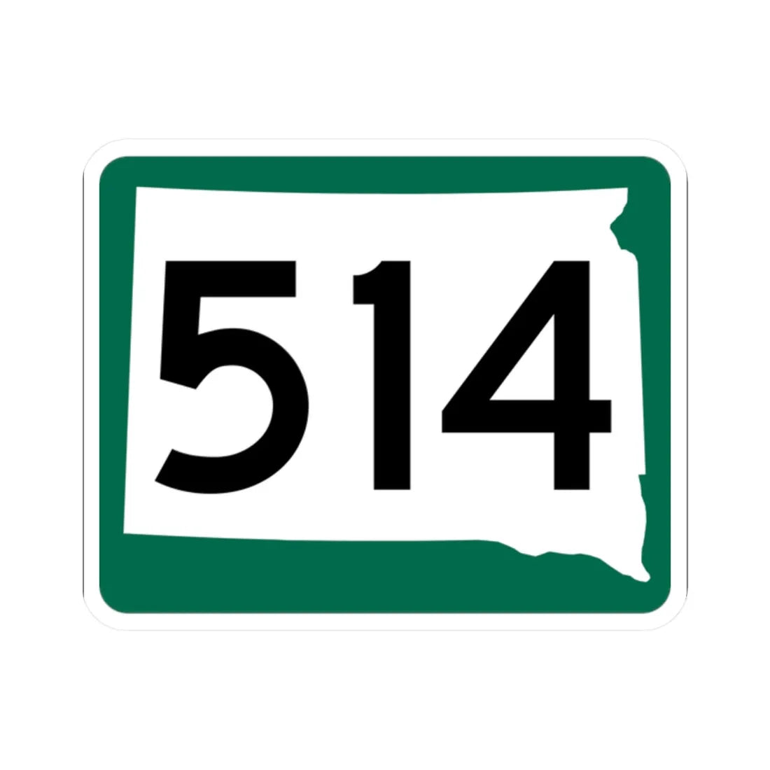 SD 514 (South Dakota) (Road Sign) STICKER Vinyl Kiss-Cut Decal 2 Inch White - The Sticker Space