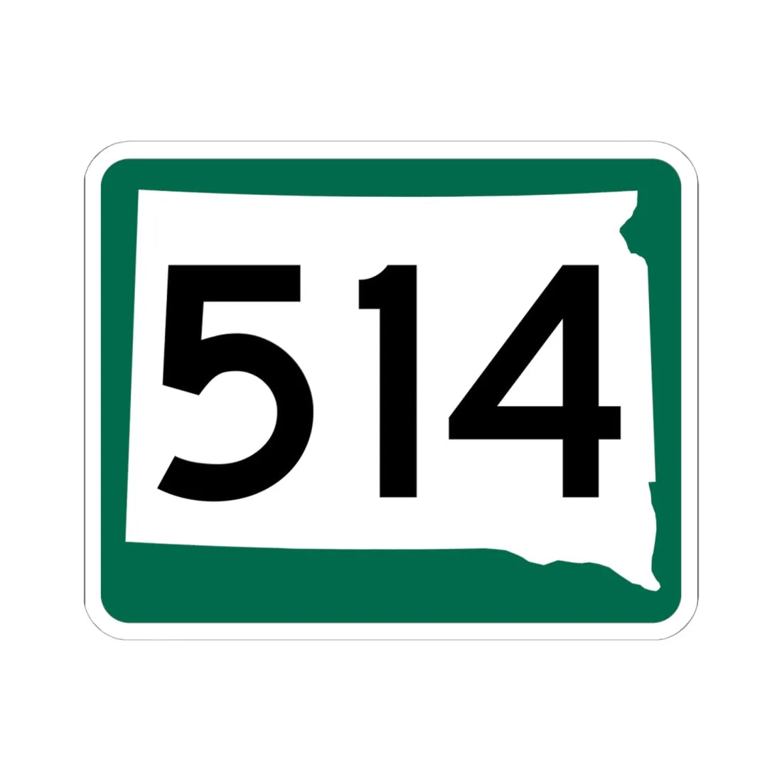 SD 514 (South Dakota) (Road Sign) STICKER Vinyl Kiss-Cut Decal 6 Inch White - The Sticker Space