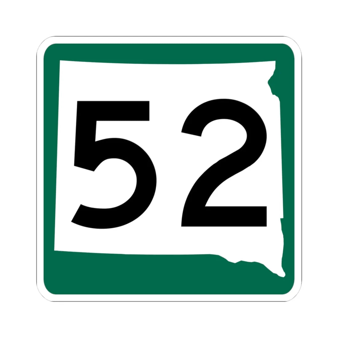 SD 52 (South Dakota) (Road Sign) STICKER Vinyl Kiss-Cut Decal 3 Inch White - The Sticker Space