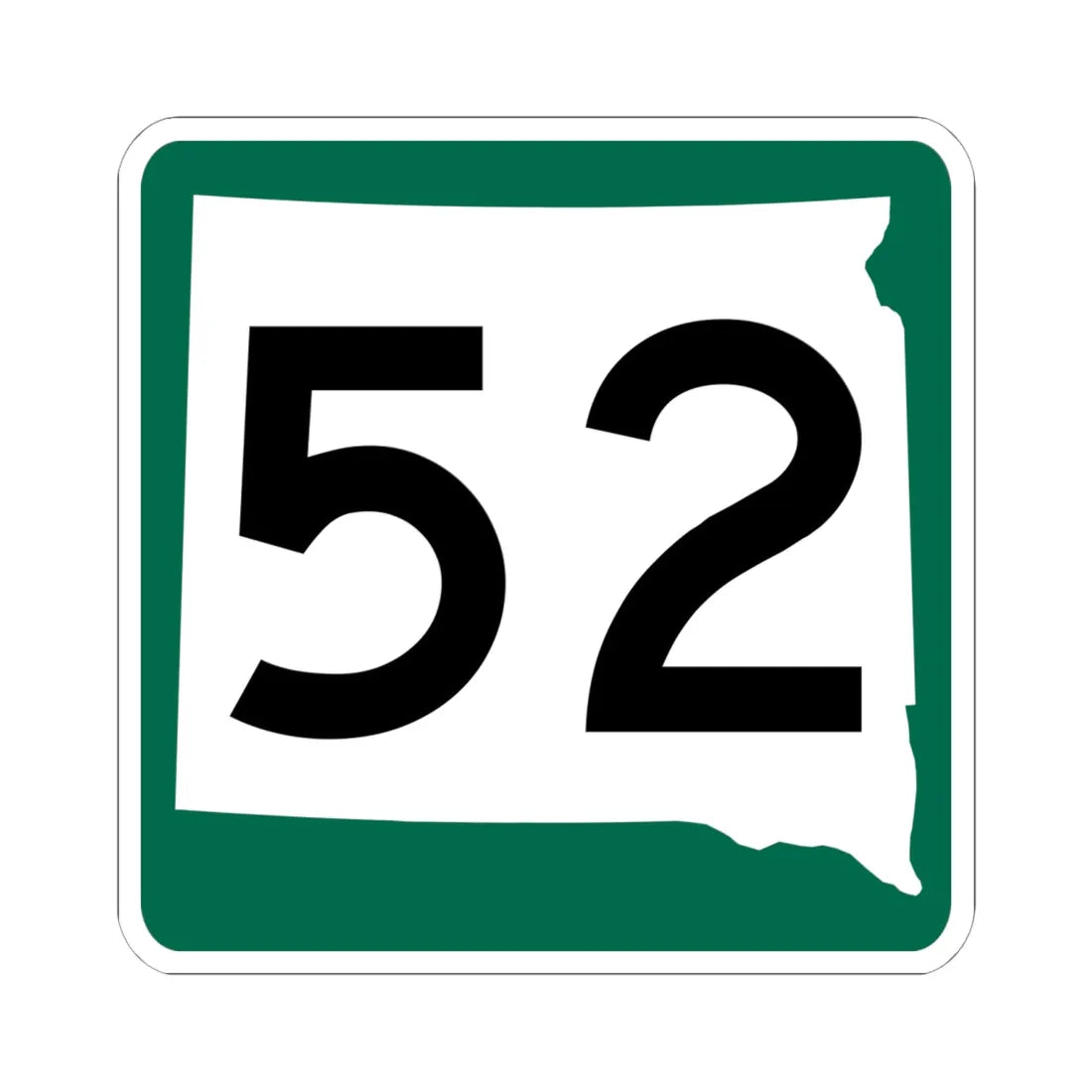 SD 52 (South Dakota) (Road Sign) STICKER Vinyl Kiss-Cut Decal 6 Inch White - The Sticker Space