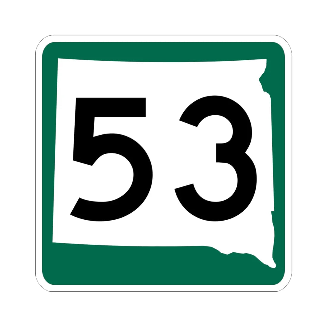 SD 53 (South Dakota) (Road Sign) STICKER Vinyl Kiss-Cut Decal 6 Inch White - The Sticker Space