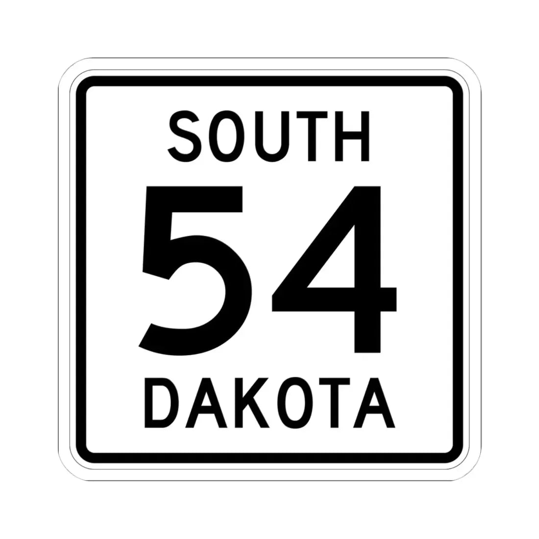 SD 54 1950 (South Dakota) (Road Sign) STICKER Vinyl Kiss-Cut Decal 4 Inch White - The Sticker Space