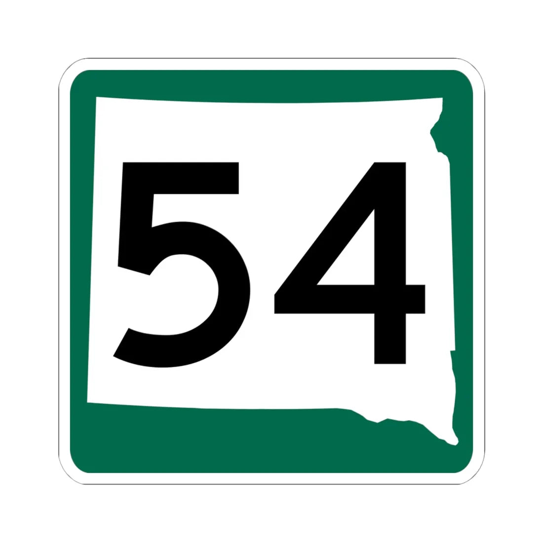 SD 54 (South Dakota) (Road Sign) STICKER Vinyl Kiss-Cut Decal 6 Inch White - The Sticker Space