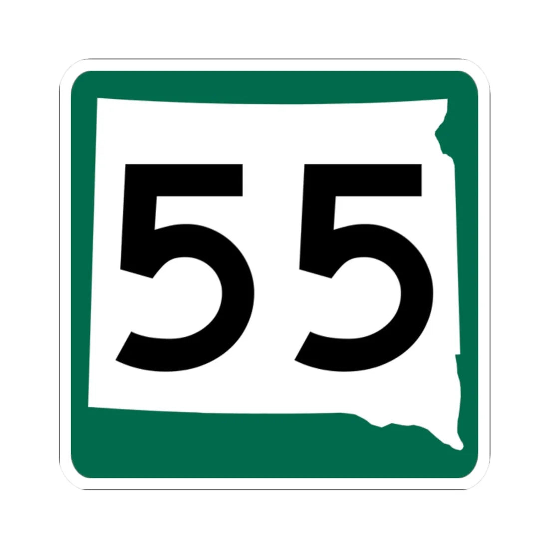 SD 55 (South Dakota) (Road Sign) STICKER Vinyl Kiss-Cut Decal 2 Inch White - The Sticker Space