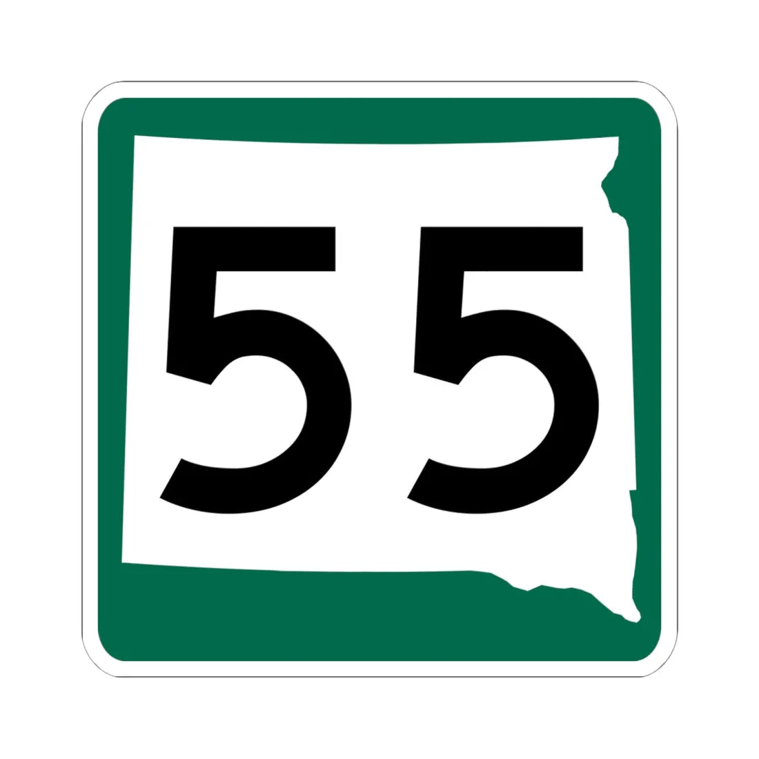 SD 55 (South Dakota) (Road Sign) STICKER Vinyl Kiss-Cut Decal 6 Inch White - The Sticker Space