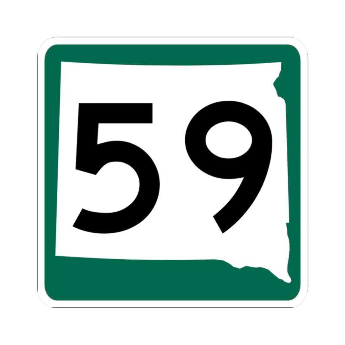 SD 59 (South Dakota) (Road Sign) STICKER Vinyl Kiss-Cut Decal 2 Inch White - The Sticker Space