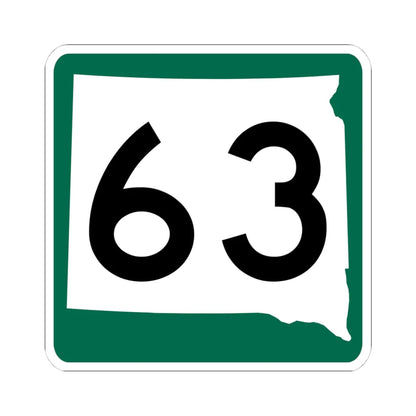 SD 63 (South Dakota) (Road Sign) STICKER Vinyl Kiss-Cut Decal 4 Inch White - The Sticker Space