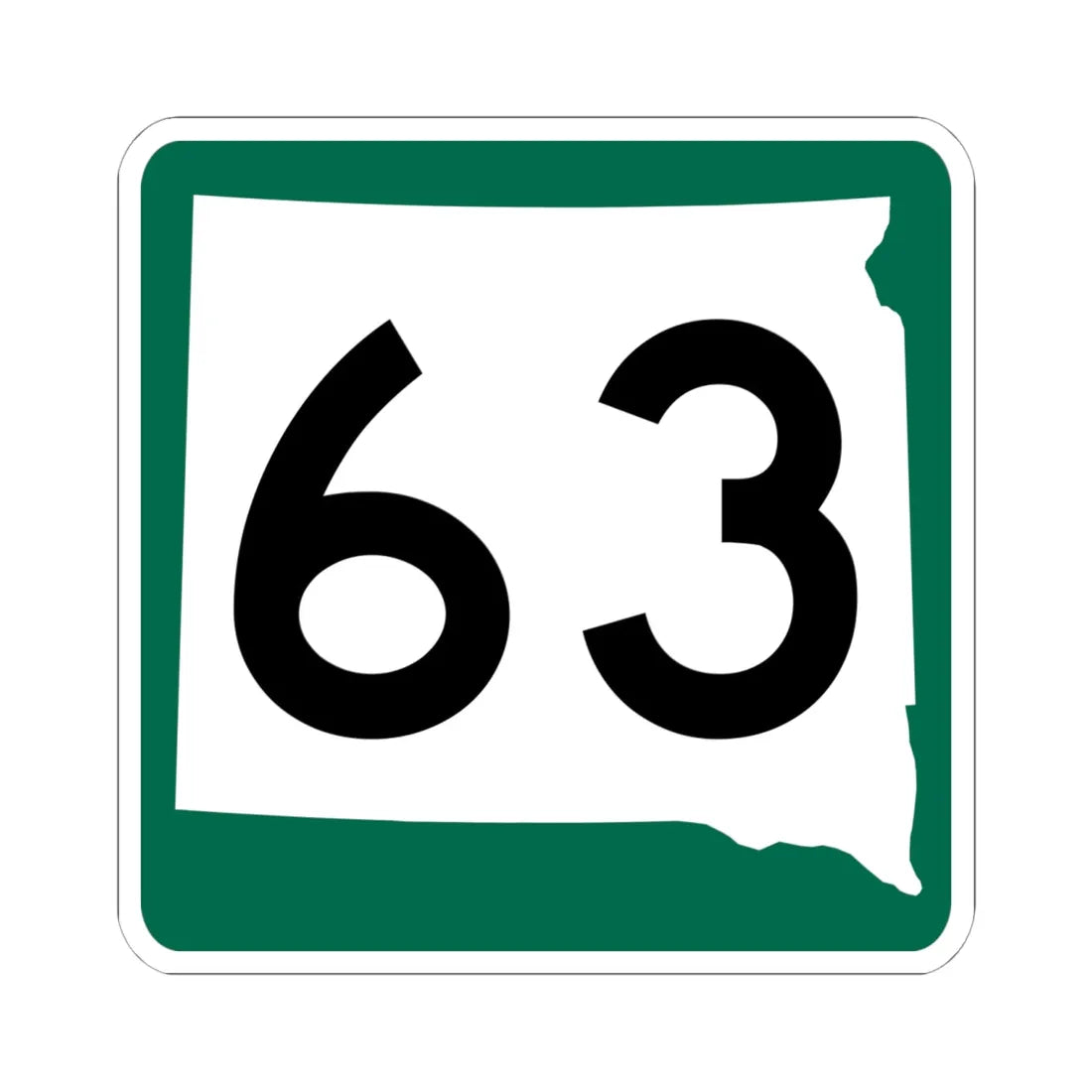 SD 63 (South Dakota) (Road Sign) STICKER Vinyl Kiss-Cut Decal 6 Inch White - The Sticker Space